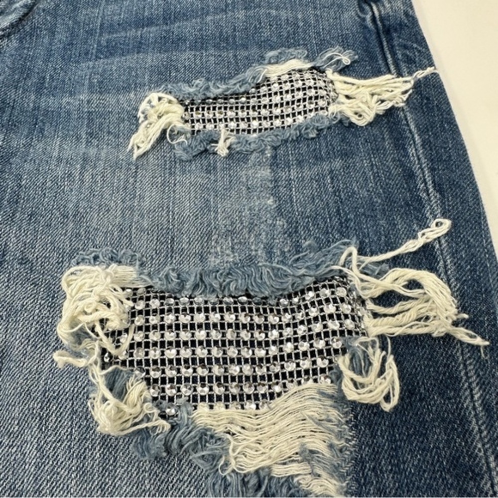 Pistola Womens Ripped Distressed Cuff Jeans Size 26 medium Wash - Picture 9 of 12